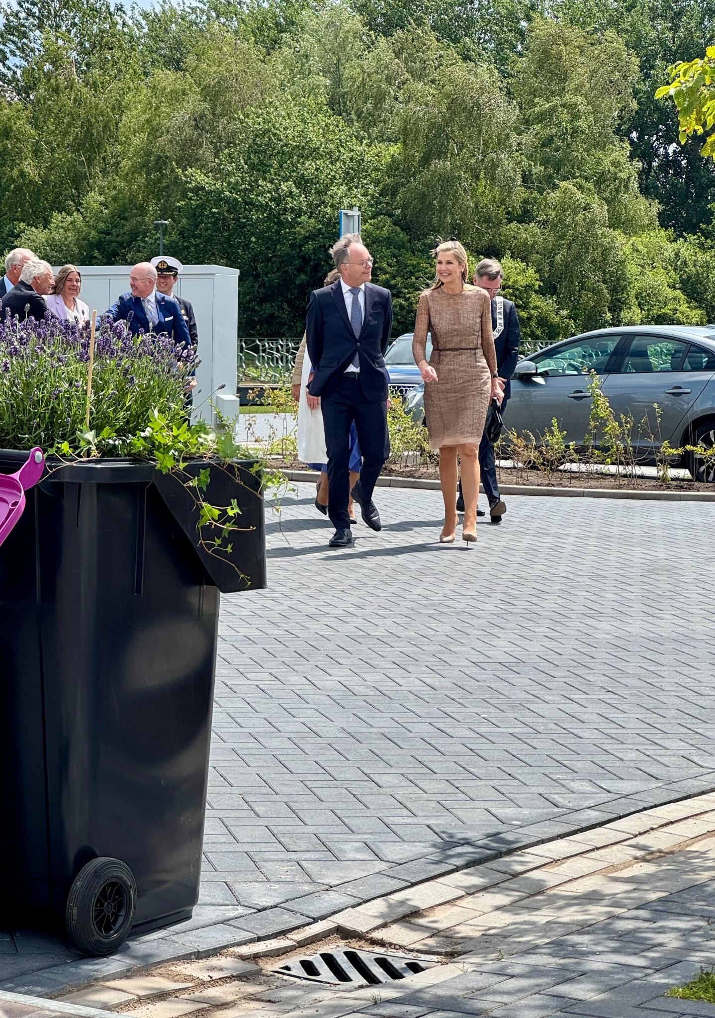 Koningin Máxima arriveert bij de opening van het Werklandschap van de Toekomst